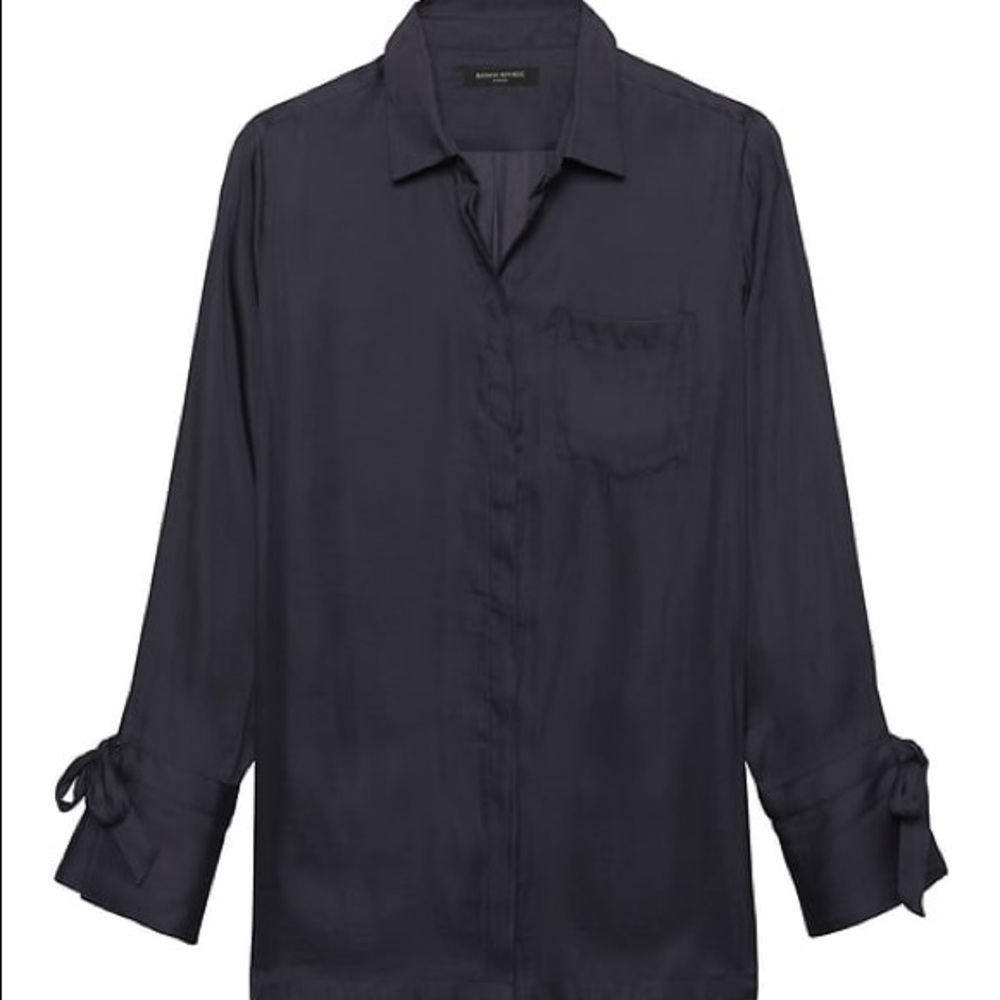 Banana Republic Womens Parker Tie Cuff Blouse